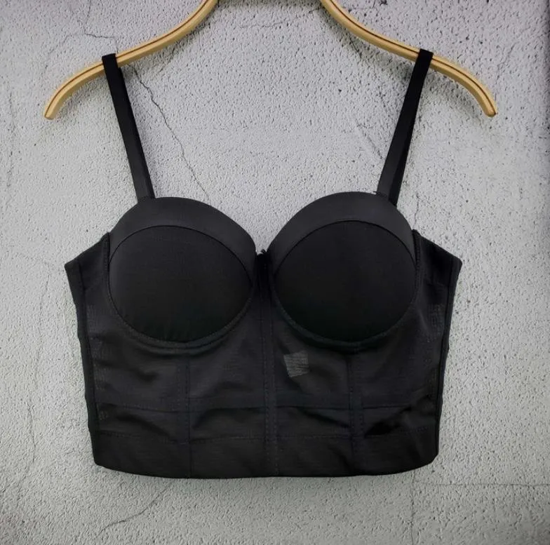 Fashion Mesh Push-chest Style Women's Corset Bra Corset Nightclub Party Sexy Crop Top Vest