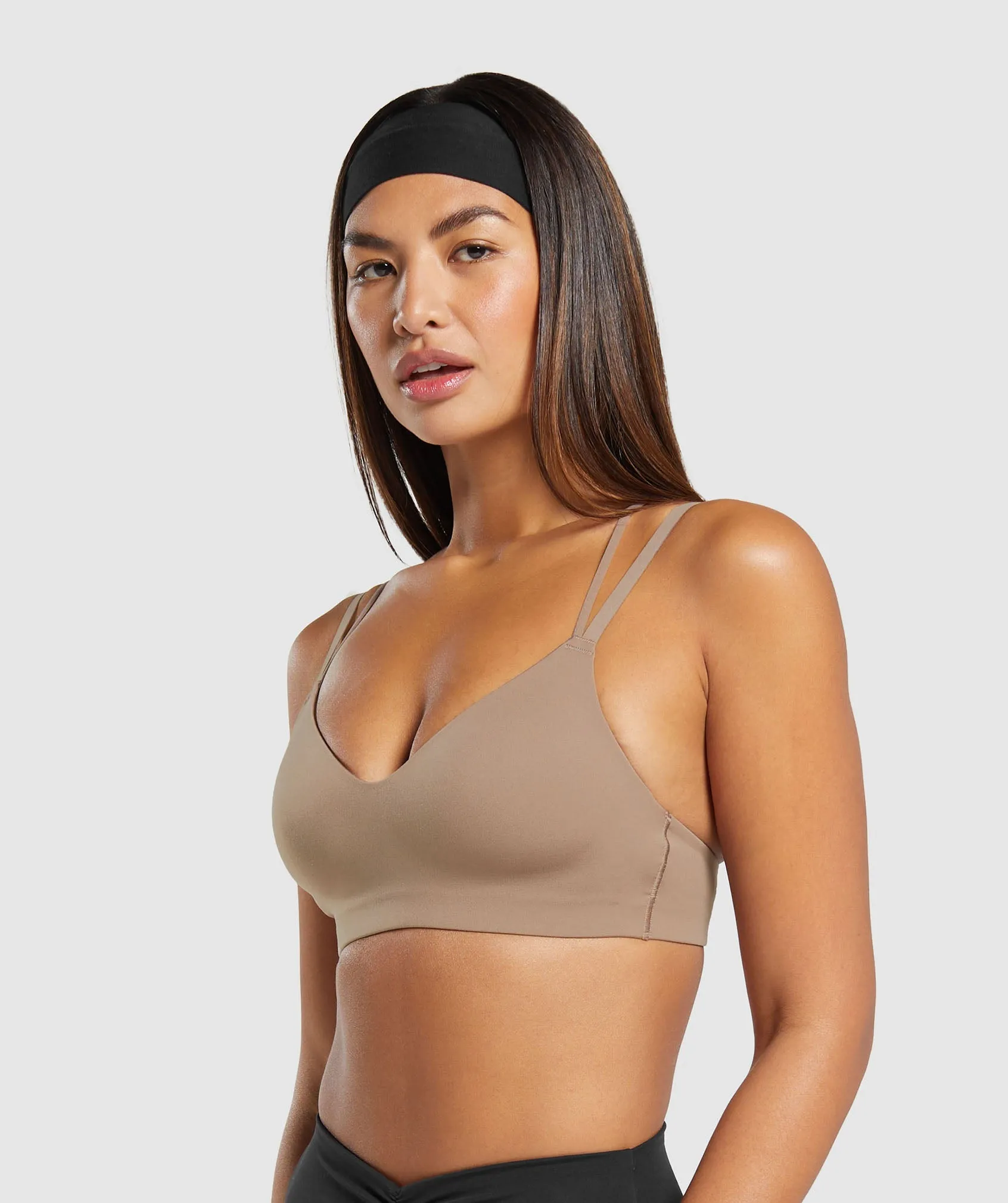 Gymshark Strappy Back Light Support Sports Bra - Mocha Mauve