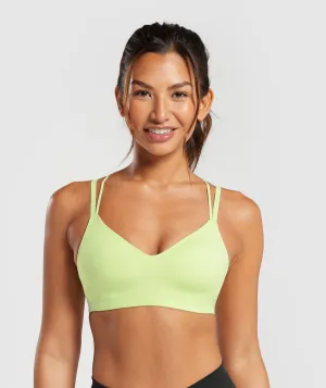 Gymshark Strappy Back Light Support Sports Bra - Pastel Sage Green