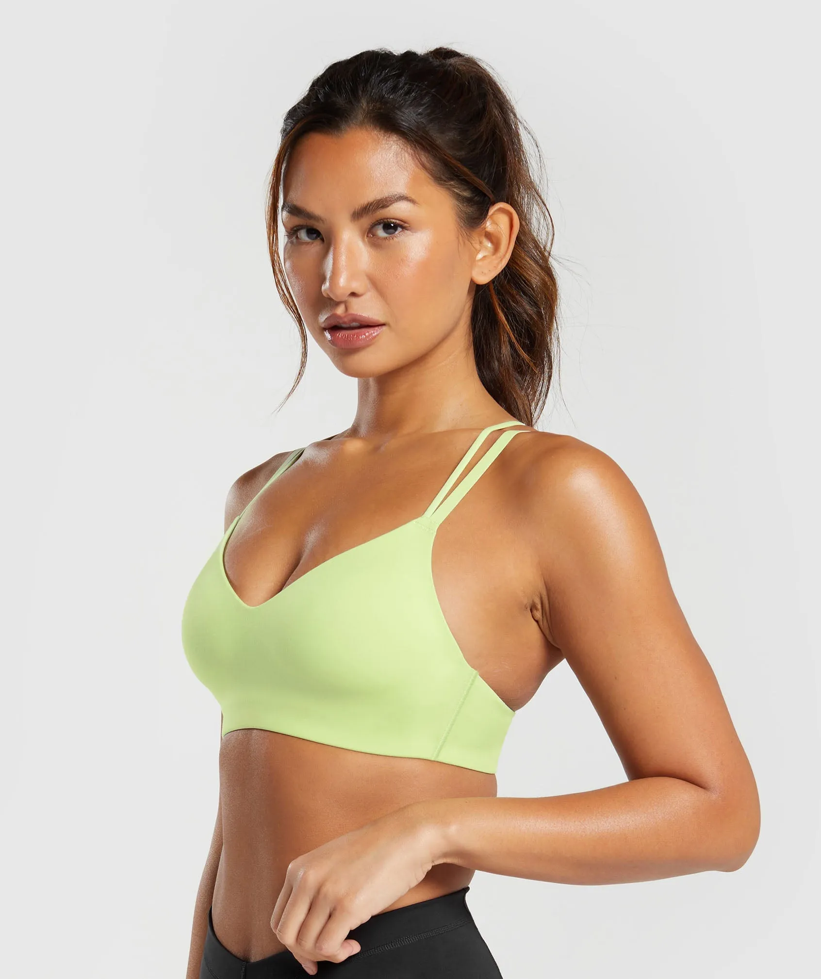 Gymshark Strappy Back Light Support Sports Bra - Pastel Sage Green