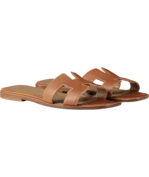 HERMÉS Gold  Leather Iconic Oran Sandal UK 2 EU 35 👠
