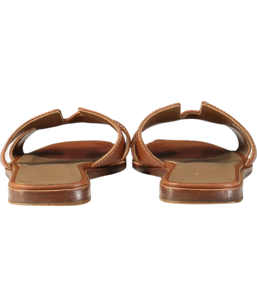 HERMÉS Gold  Leather Iconic Oran Sandal UK 2 EU 35 👠