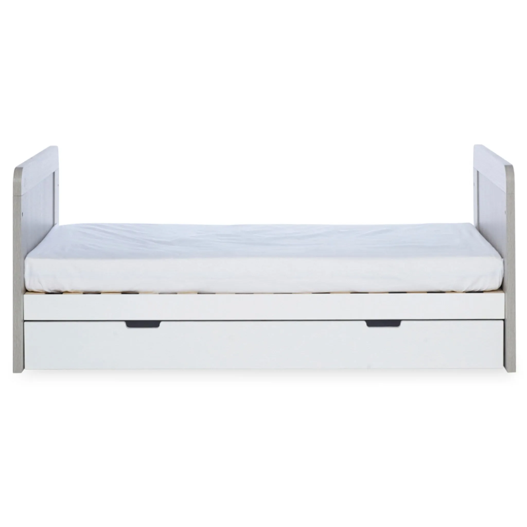 Ickle Bubba Pembrey Cot Bed and Under Drawer Ash Grey & White