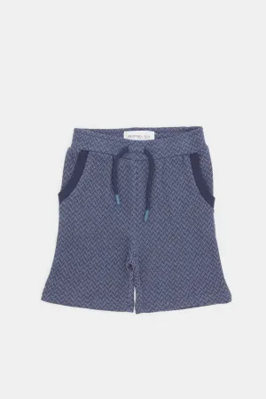 Infant Boys Navy Jacquard Active Shorts