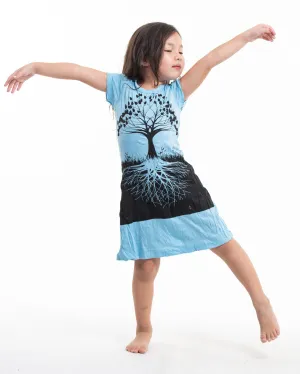 Kids Tree of Life Dress in Blue
