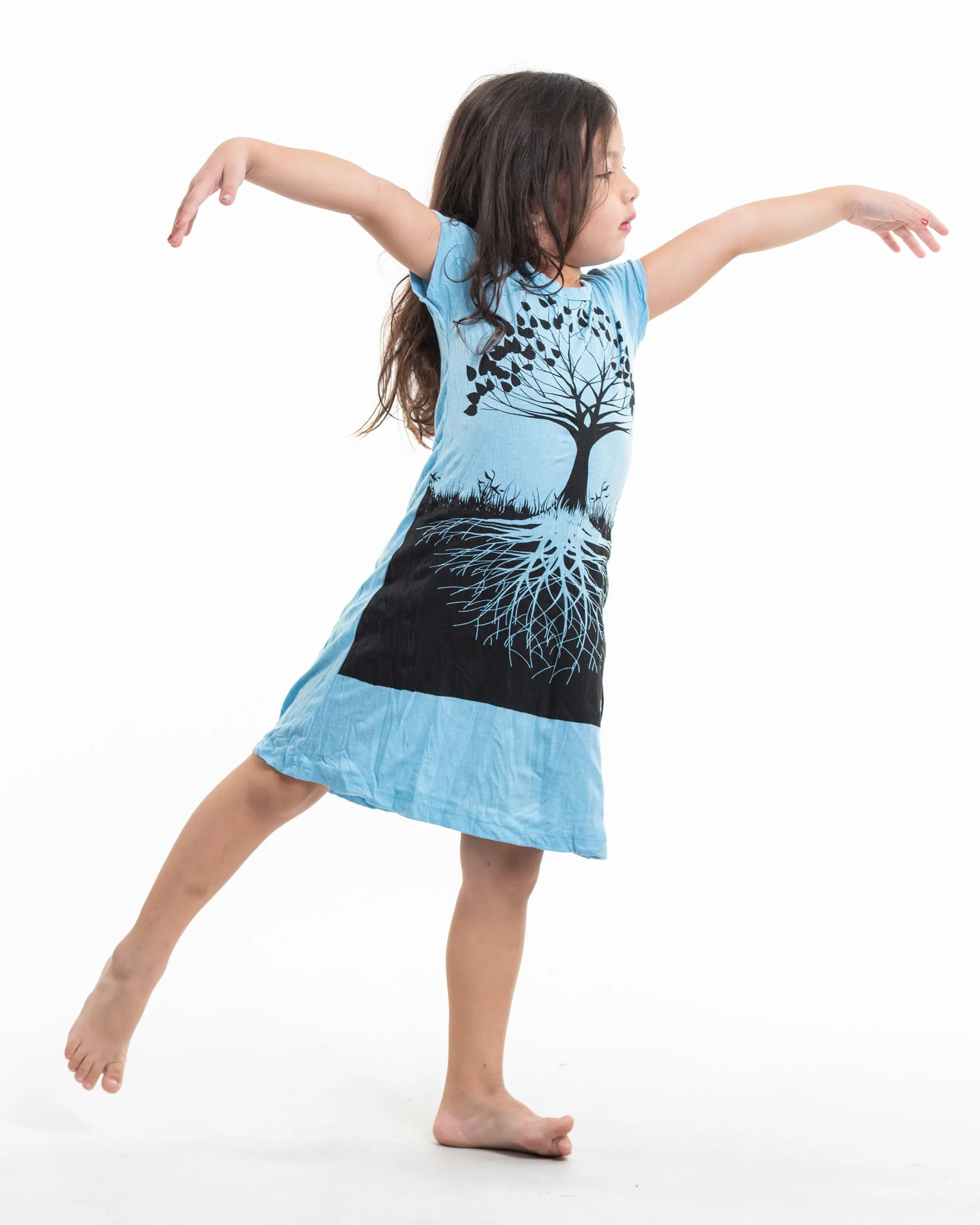 Kids Tree of Life Dress in Blue