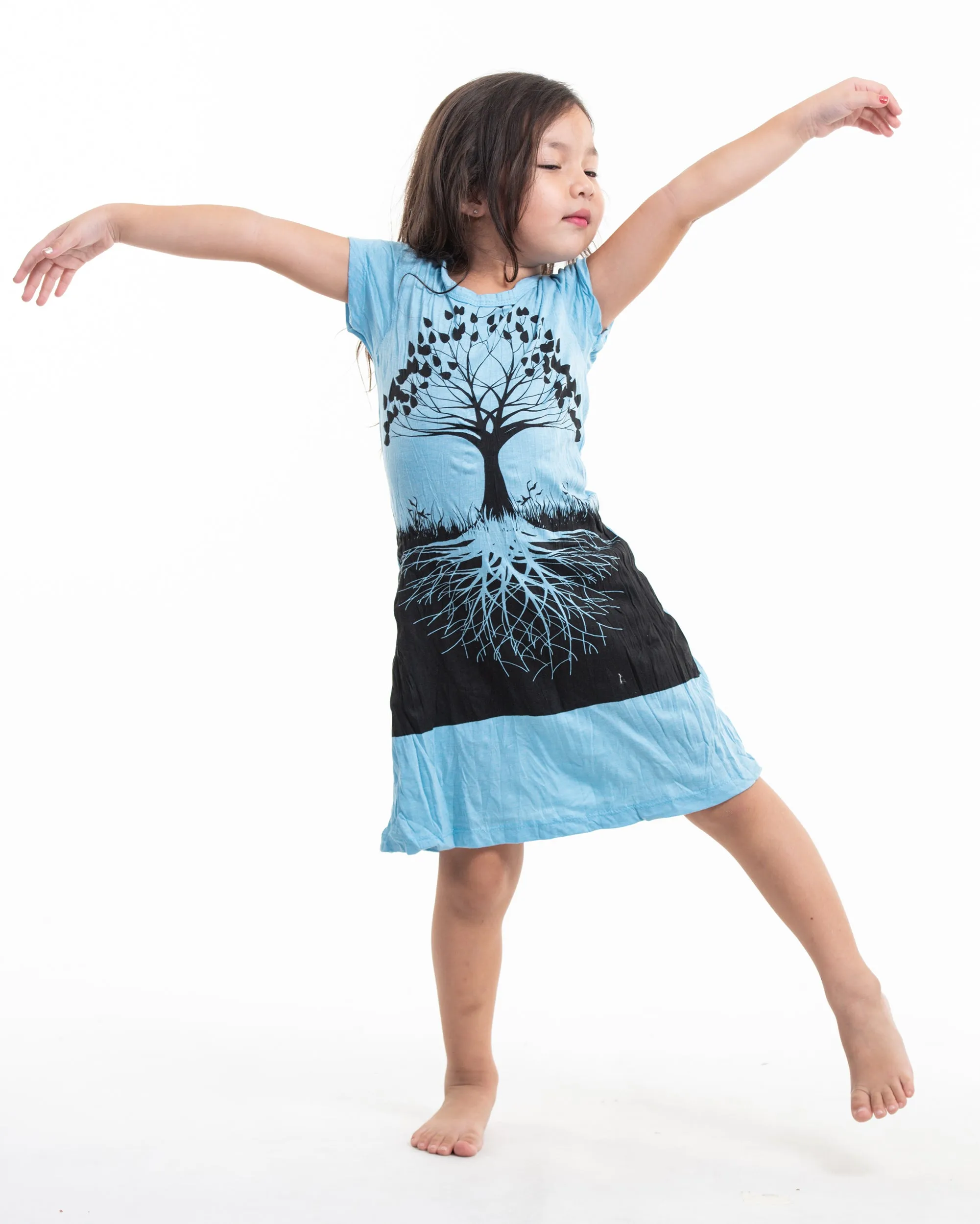 Kids Tree of Life Dress in Blue