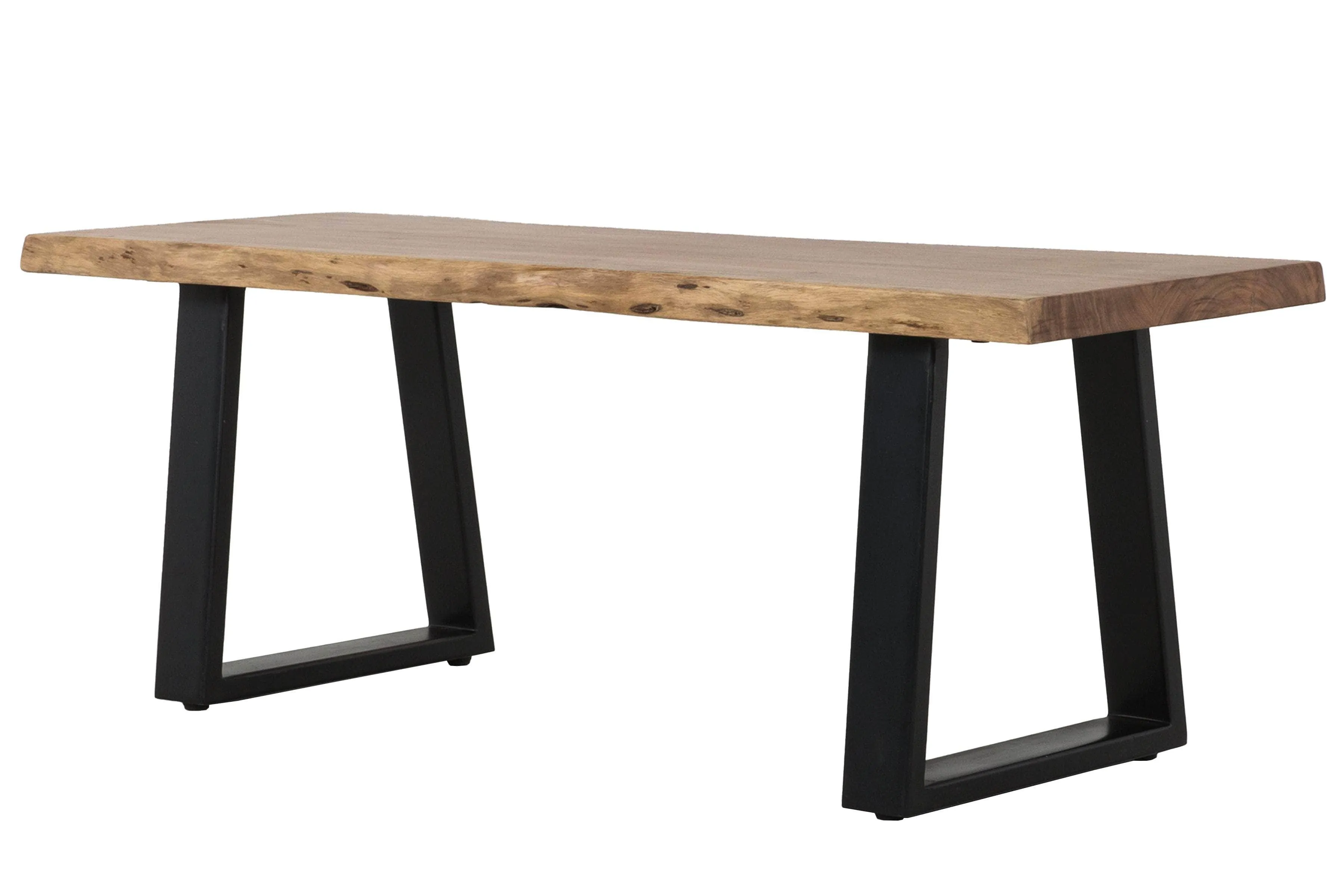 Kiel Wood Dining Bench in Brown and Black