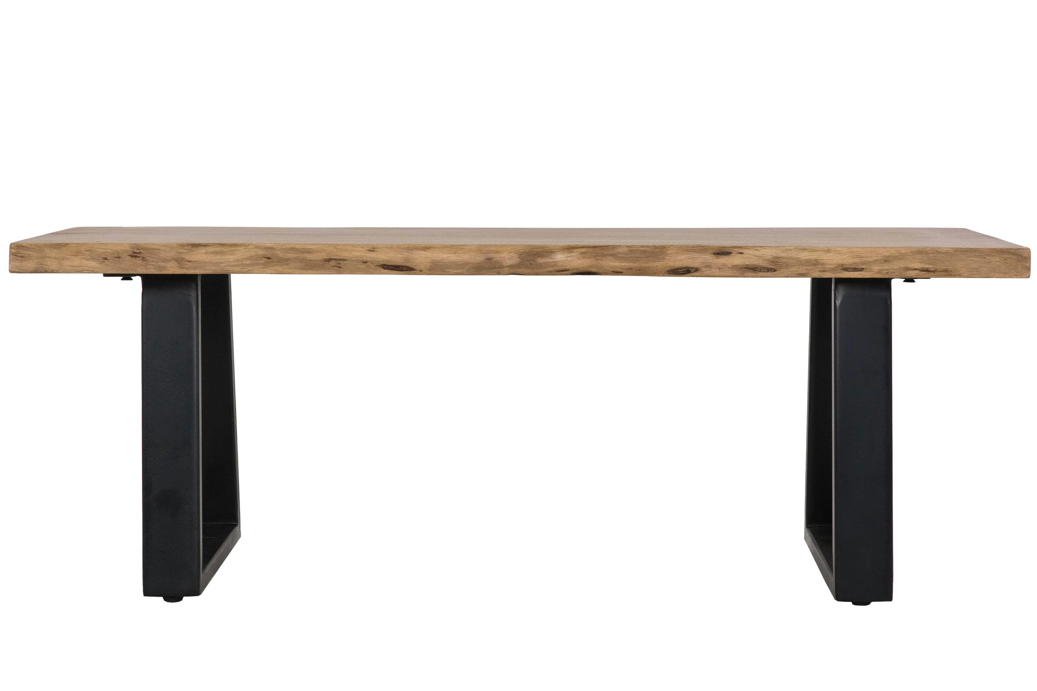 Kiel Wood Dining Bench in Brown and Black
