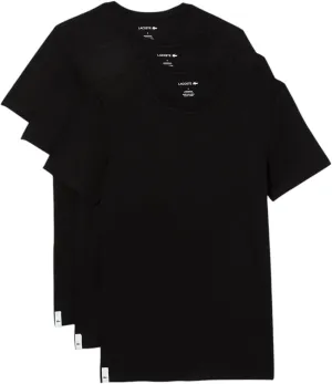 Lacoste Men's 100% Cotton Slim Fit Crew Neck Undershirt, 3-Pack