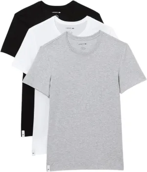 Lacoste Men's 100% Cotton Slim Fit Crew Neck Undershirt, 3-Pack