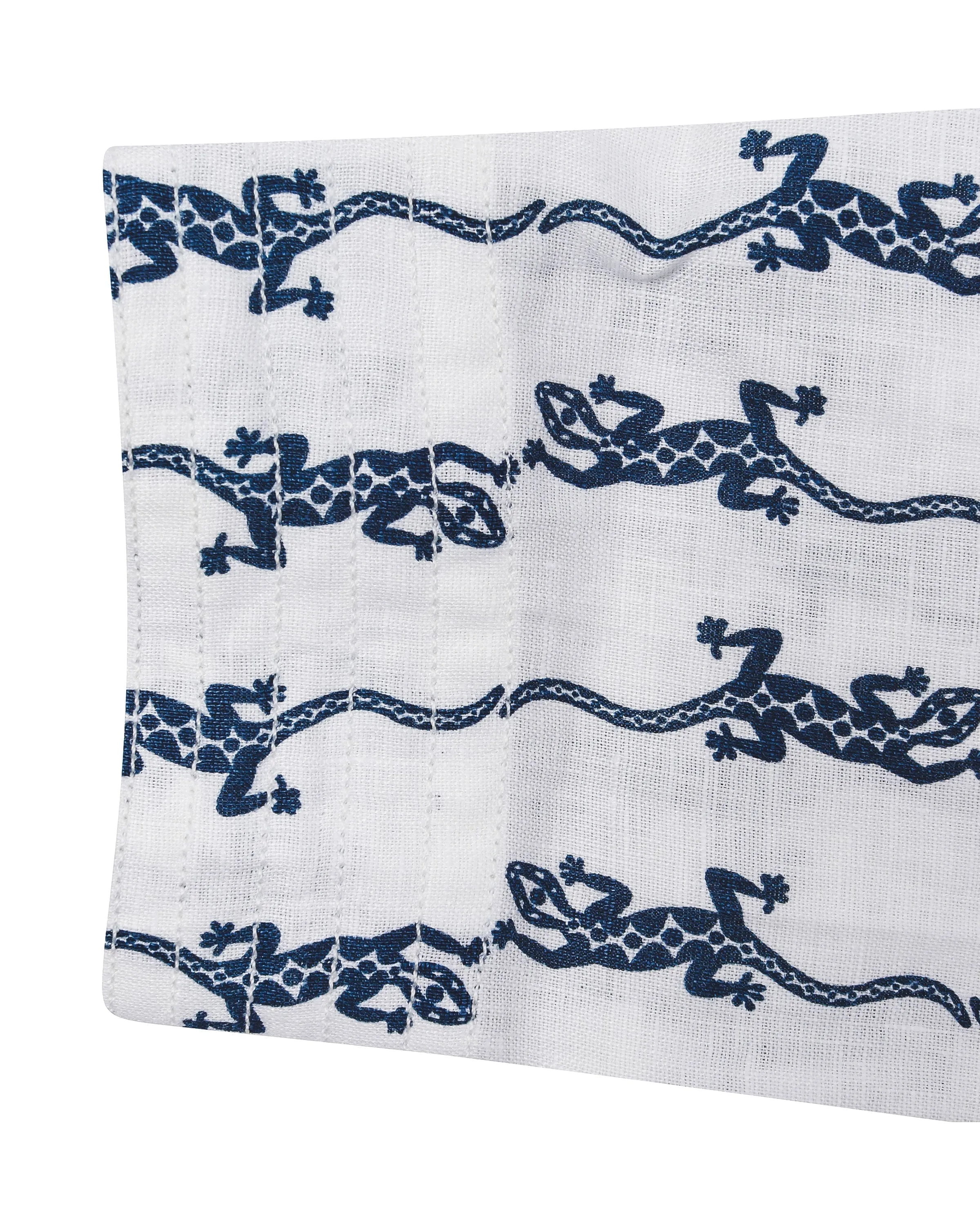 Linen Collarless Shirt GECKO