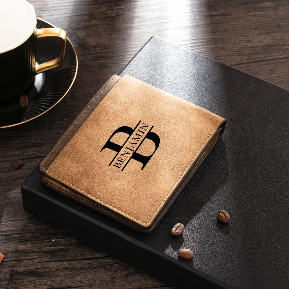 Lovejewelry Personalized Custom Picture Wallets for Men Engraved Leather Photo Wallet for Father Boyfriend (Style 3)