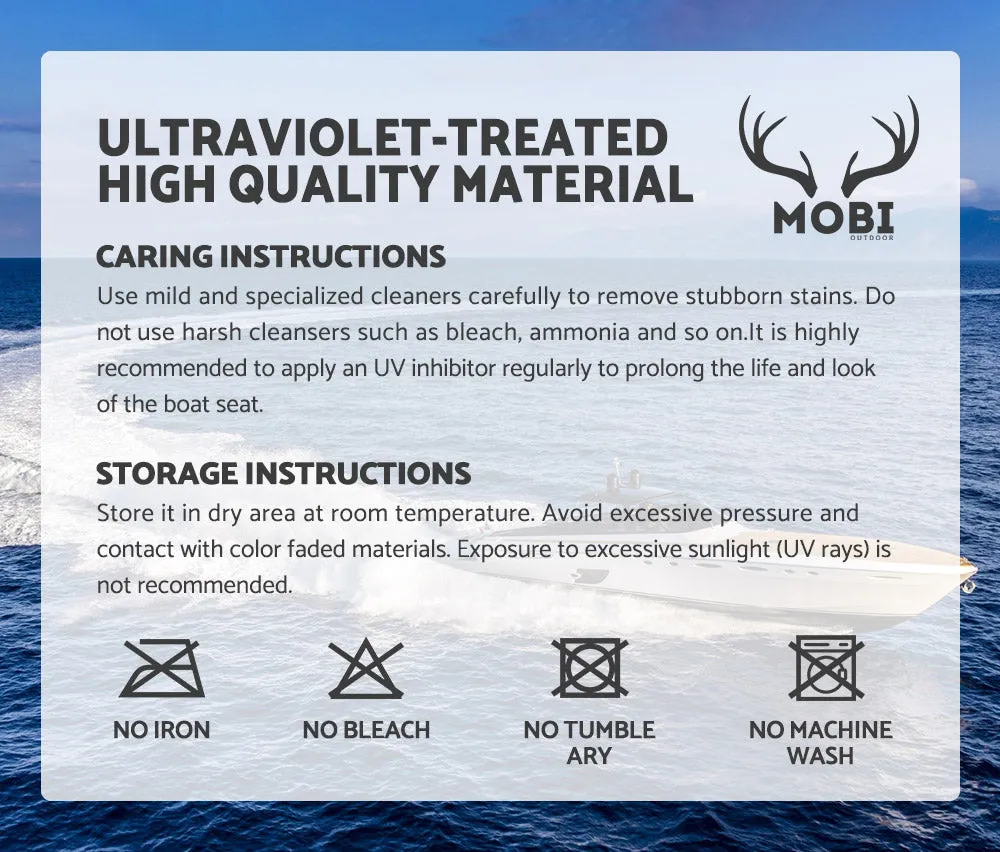MOBI OUTDOOR 2X Folding Boat Seats Marine Seating Set All Weather Swivel Grey