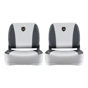 MOBI OUTDOOR 2X Folding Boat Seats Marine Seating Set All Weather Swivel Grey