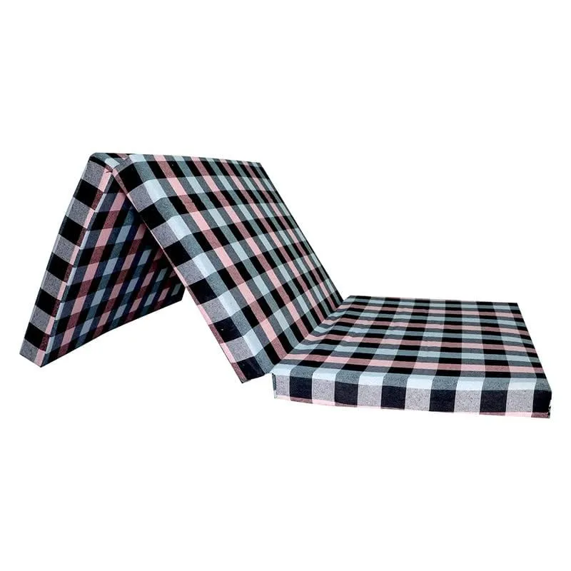 MOLIRA Foldable Foam Mattress Single Bed| Folding Single Bed Matterss for Floor, Travelling, Light Weight 01(Multicolor 0, 3 Folding 72 * 36 * 2) X-08