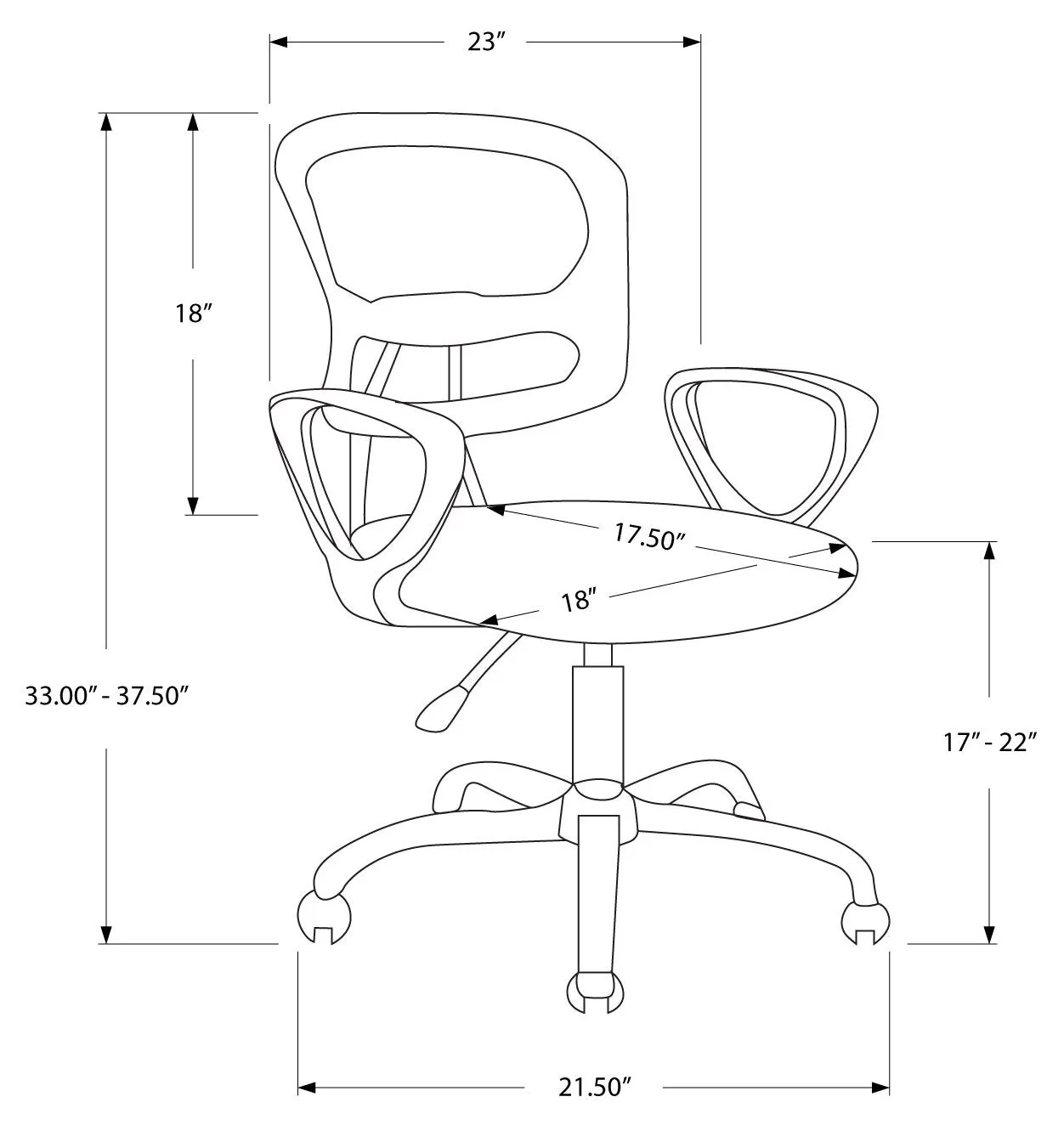 Multi Position Grey Mesh Juvenile Office Chair