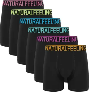 Natural Feelings Boxer Briefs Mens Underwear Men Pack of 5-6 Soft Cotton Open Fly Underwear