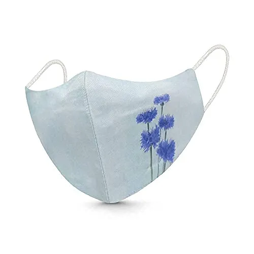 Pamirate ® Women's Without Valve 3 Layer Reusable Washable Digital Flower Printed Pure Cotton Face Mask (Pack of 6 Pcs, Fashion Flowers, Multicolour)