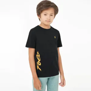 PL - Kids 'Black' Iconic Polo T-Shirt PL853