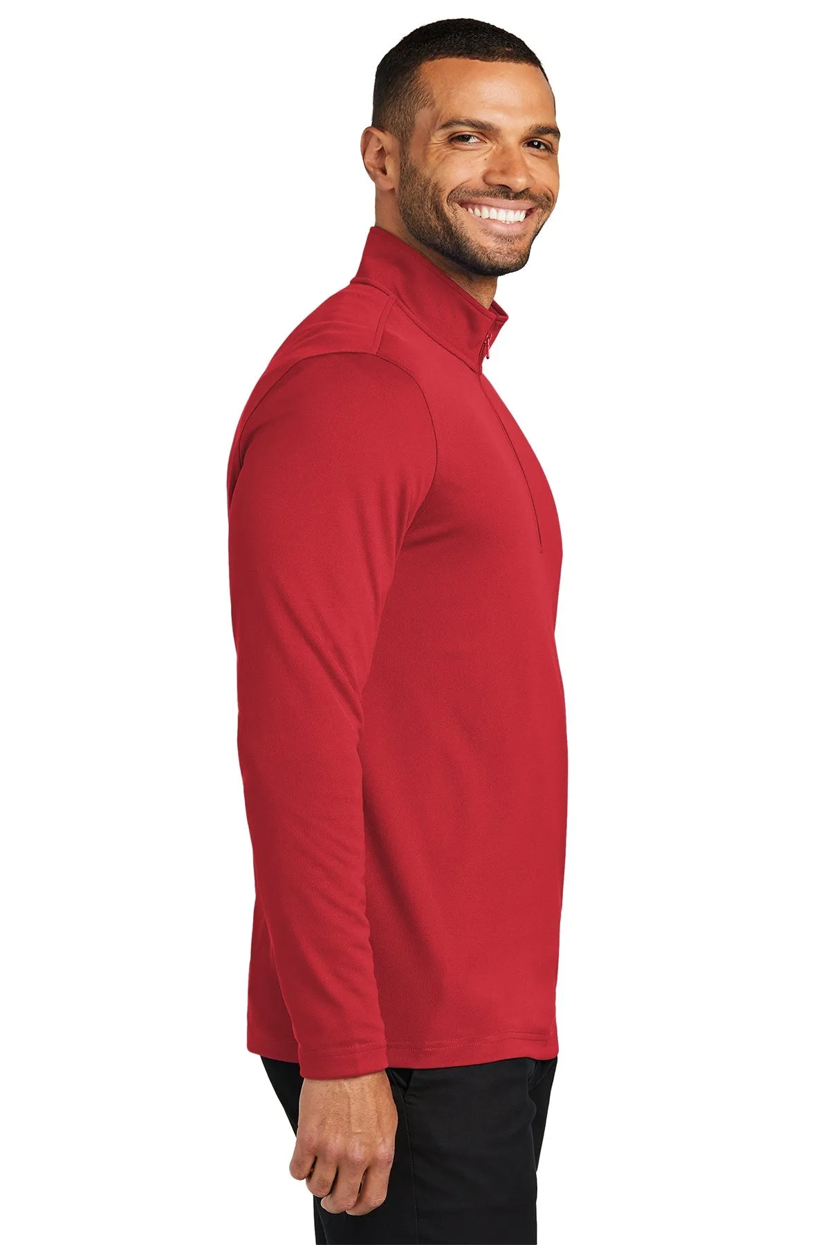 Port Authority Dry Zone UV Micro-Mesh Customized 1/4-Zips, Rich Red
