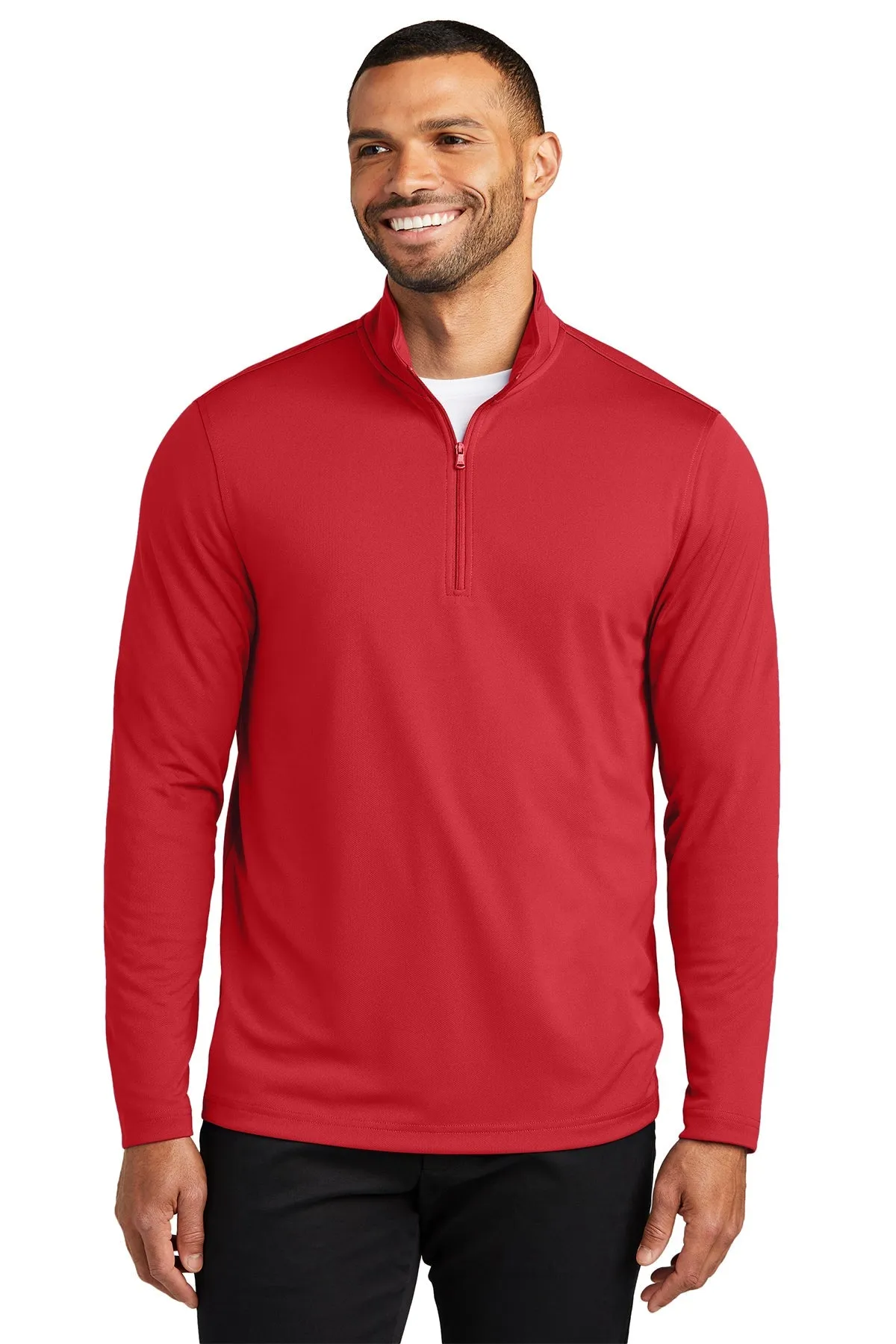 Port Authority Dry Zone UV Micro-Mesh Customized 1/4-Zips, Rich Red
