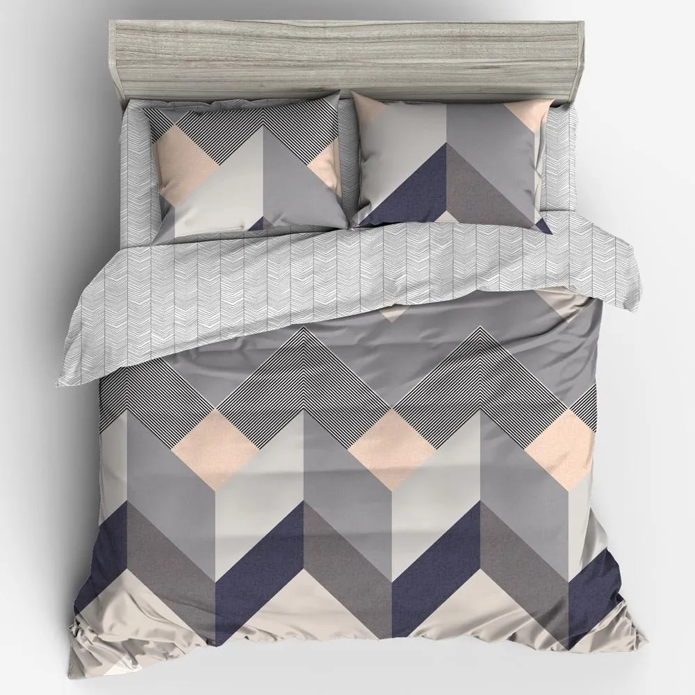 Quilt Cover Set Queen Bed Doona Duvet Sets Geometry Square Pattern