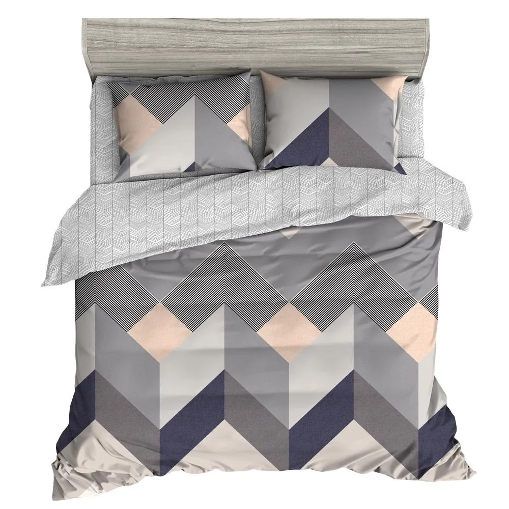 Quilt Cover Set Queen Bed Doona Duvet Sets Geometry Square Pattern