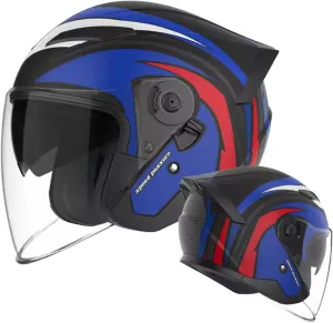 Retro Open Face Motorcycle Helmet, Adult Motorcycle Half Helmet 3/4,DOT Approved with Double Visor Summer Scooter Light Moped ATV Street Helmet Motorcycle...