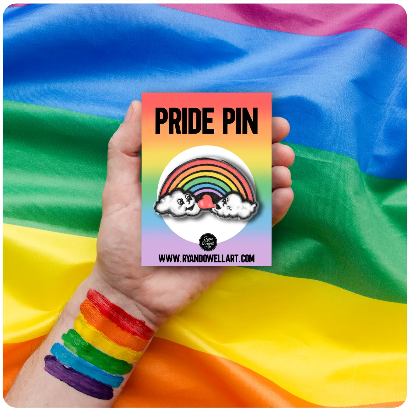 Retro Style Pride Love Clouds Lapel Pin