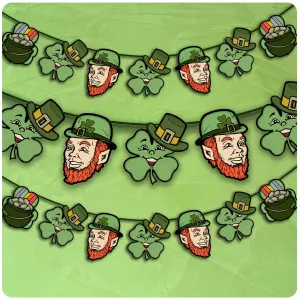 Retro Style St Patricks Day Joyful Irish 6.5' Cutout Banner