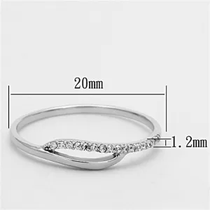 Rhodium 925 Sterling Silver Ring with AAA Grade CZ in Clear for Women Style TS145