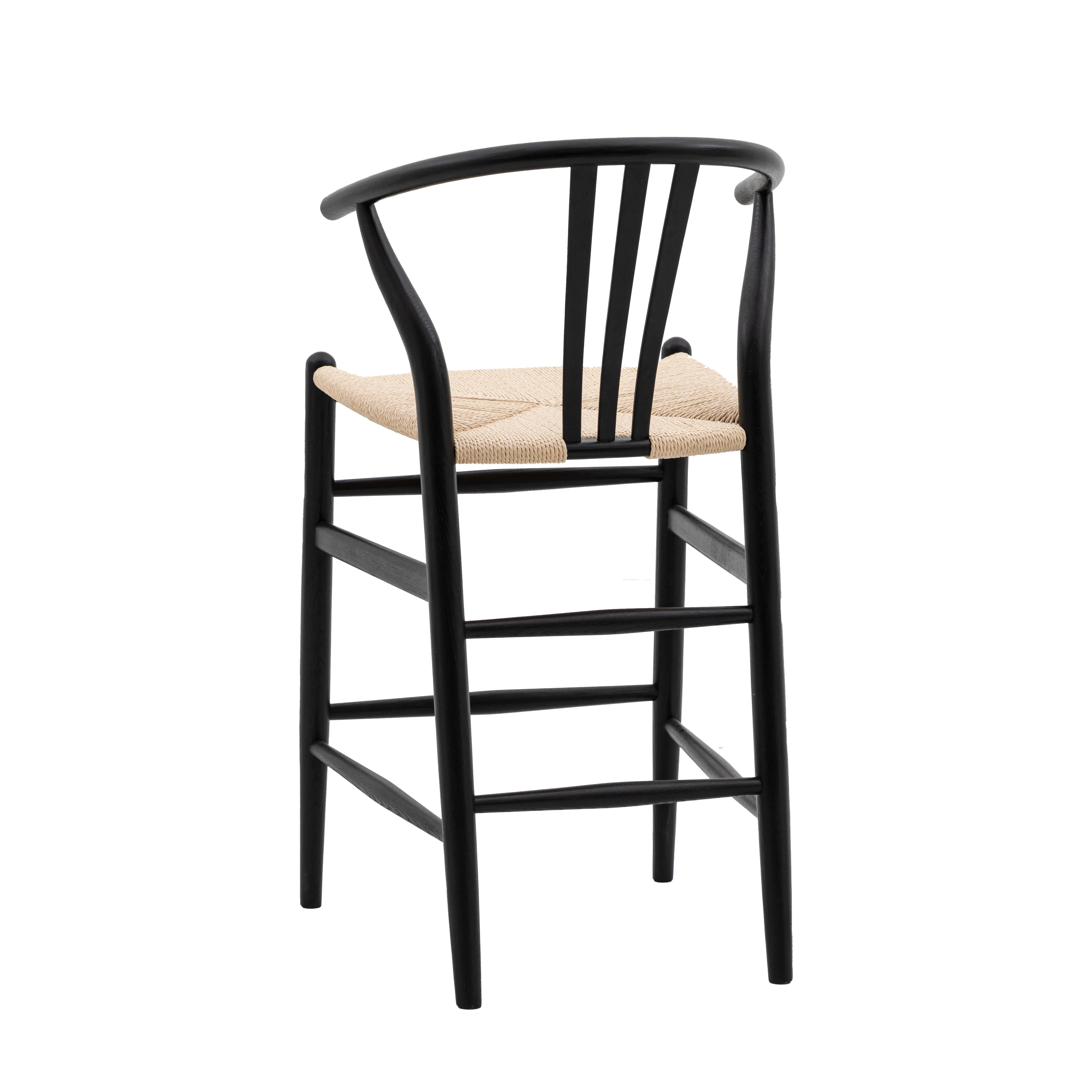 Set of 2 Black Wishbone Bar Stool 2pk