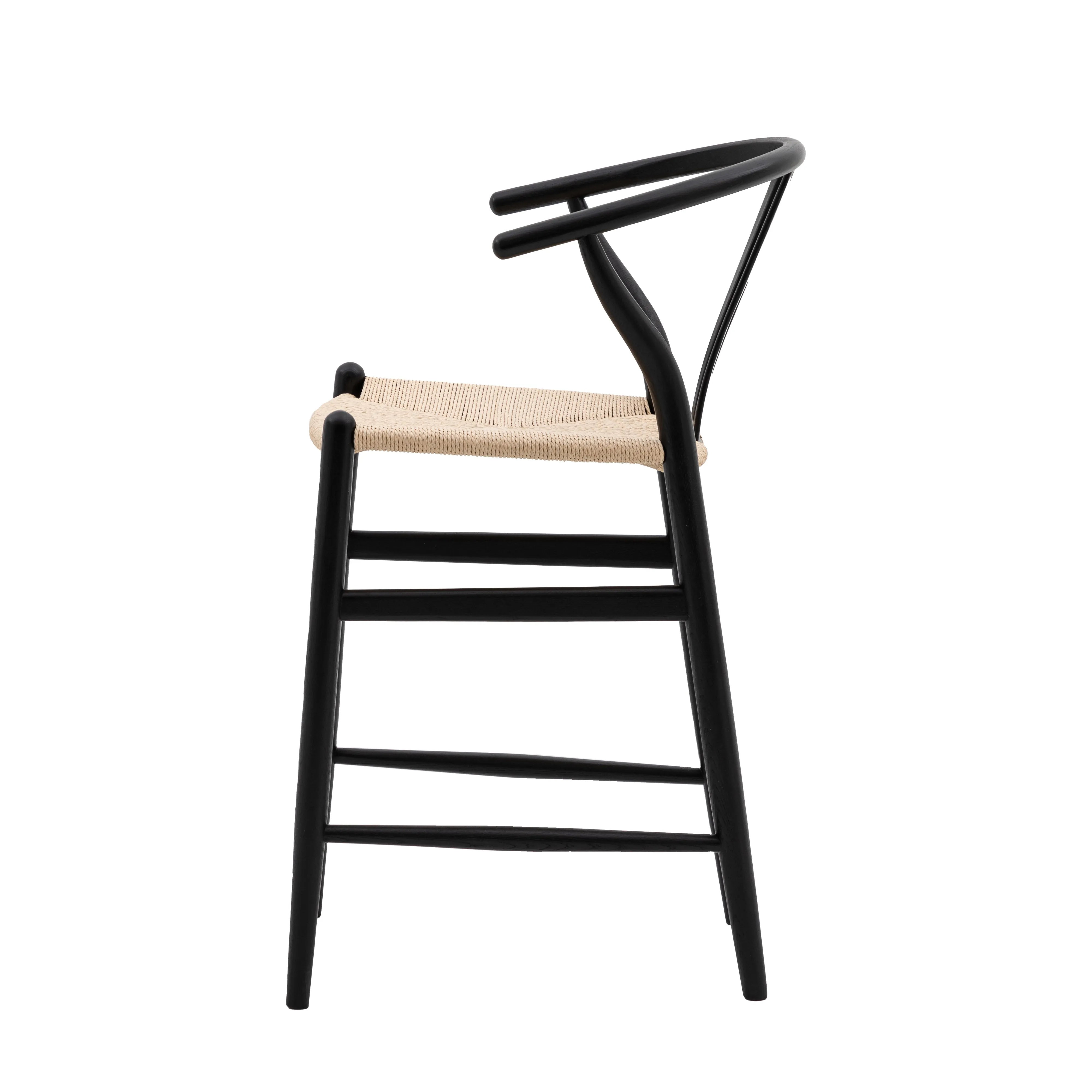 Set of 2 Black Wishbone Bar Stool 2pk