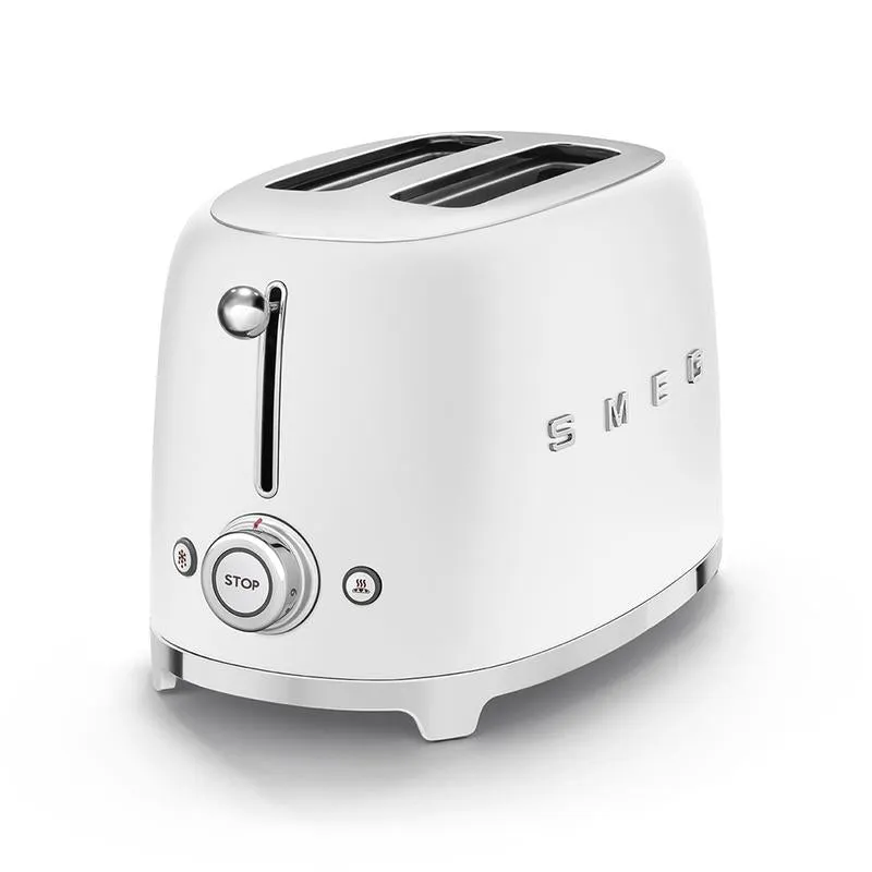 SMEG TSF01WHMUK 50s Retro Style 2 Slice Toaster Matte White