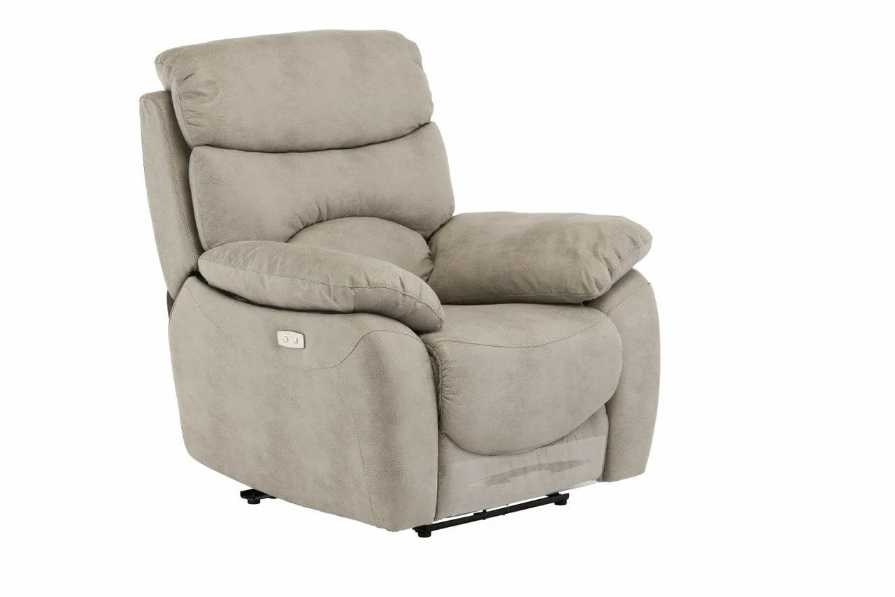 SWINDON ELECTRIC RECLINER ARMCHAIR - NATURAL