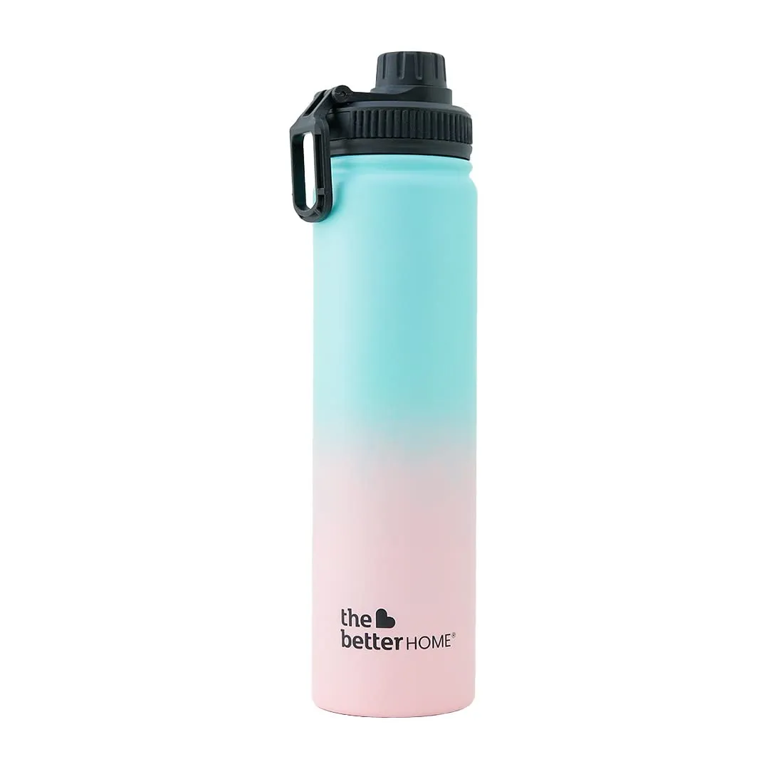 The Better Home Bolt | 710ml Stainless Steel Insulated Sipper Water Bottle|Thermos Hot and Cold Water Flask|Sipper Bottle for Adults and Kids|Steel Bottle for Gym Office Home|Pink-Blue