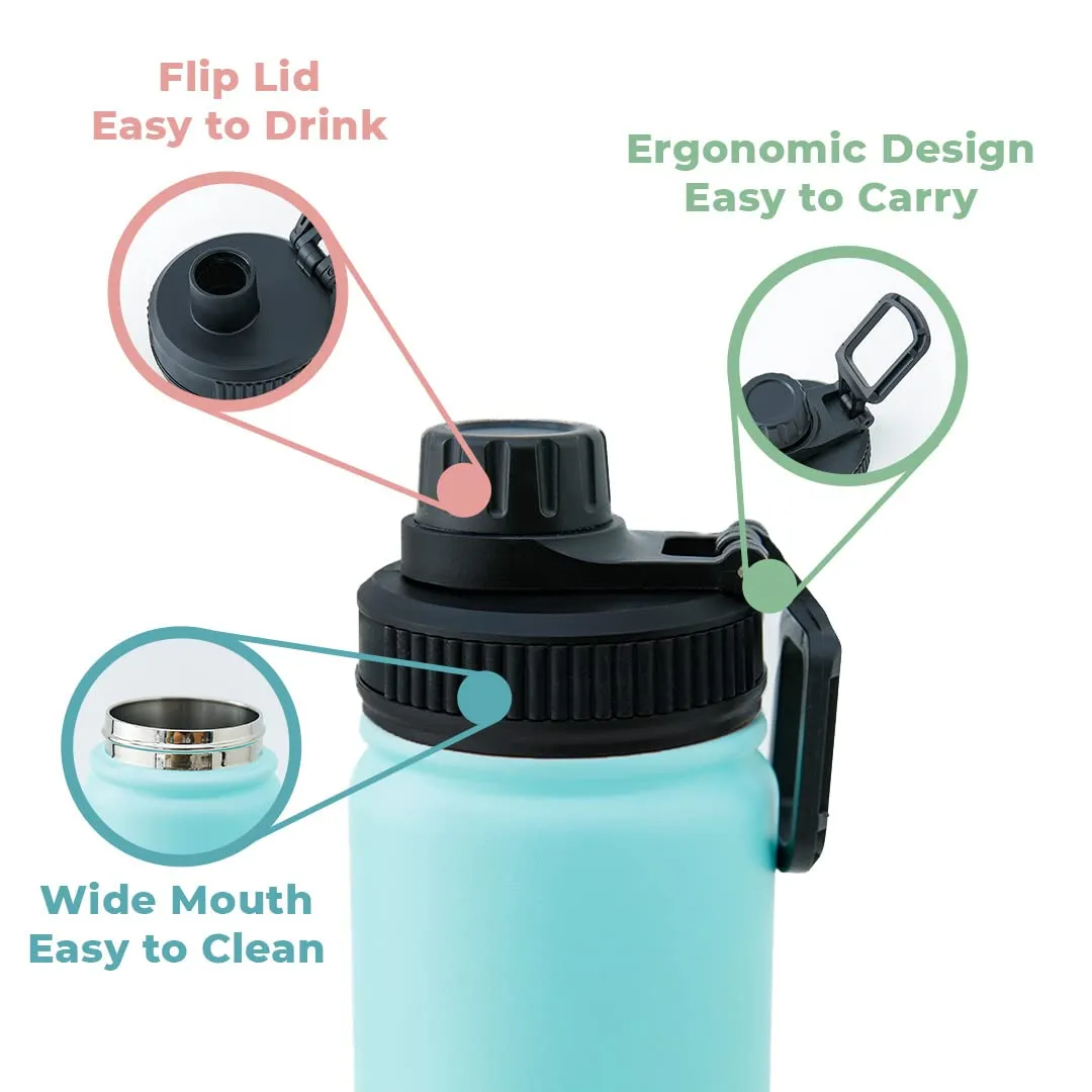 The Better Home Bolt | 710ml Stainless Steel Insulated Sipper Water Bottle|Thermos Hot and Cold Water Flask|Sipper Bottle for Adults and Kids|Steel Bottle for Gym Office Home|Pink-Blue