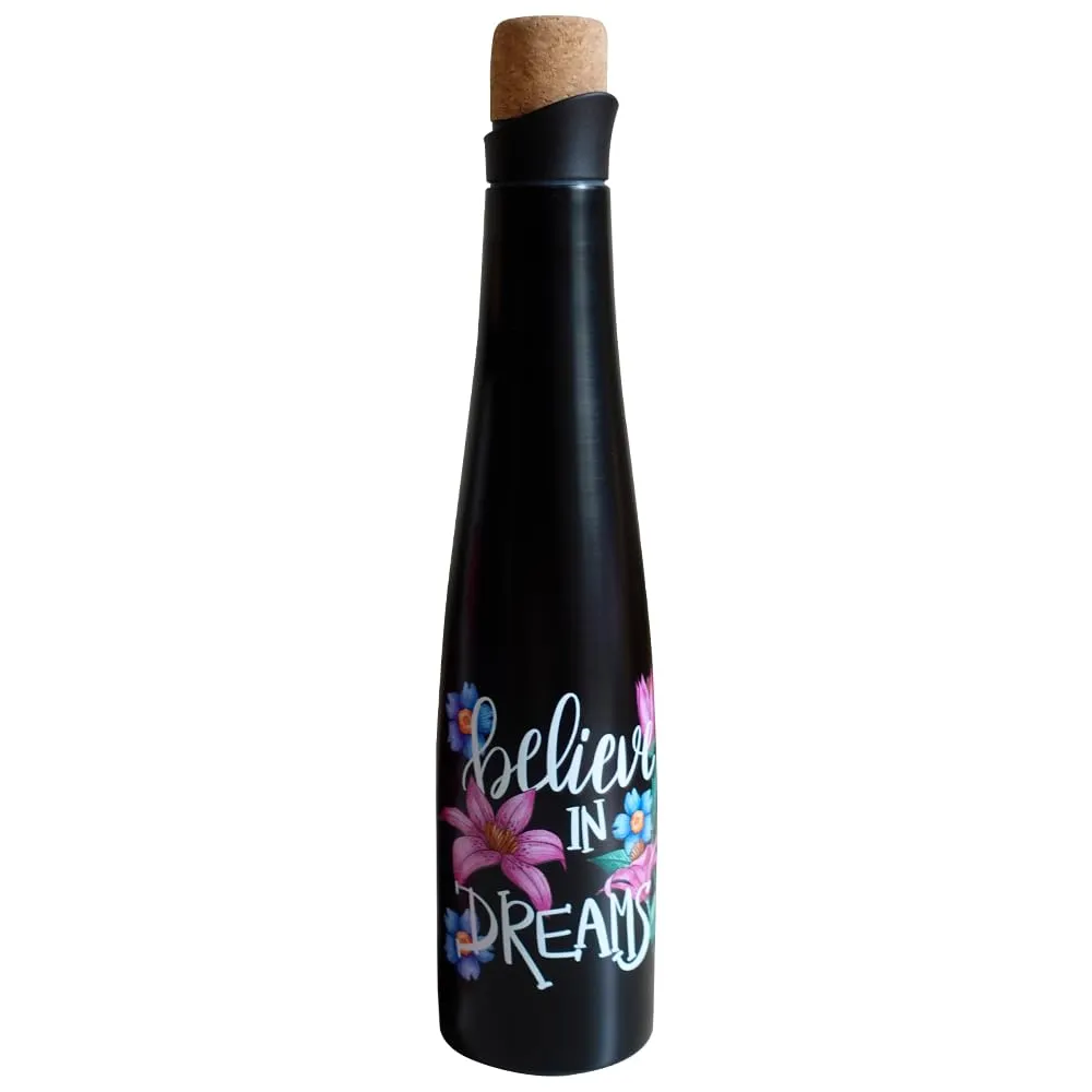 The Better Home Insulated Stainless Steel Water Bottle 500ml | 18 Hours Insulation Cork Cap | Hot Cold Gym Office School | Airtight Leak Proof BPA Free | Unique Motivational Quote Print | Pack of 1