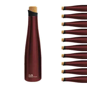 The Better Home Insulated Stainless Steel Water Bottle with Cork Cap | 18 Hours Insulation | Pack of 20-750ml Each | Hot Cold Water for Office School Gym | Leak Proof & BPA Free | Wine Colour