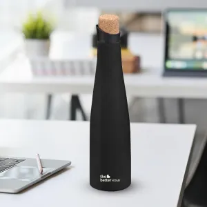 The Better Home Insulated Stainless Steel Water Bottle with Cork Cap | 18 Hours Insulation | Pack of 50-750ml Each | Cold Water for Office School Gym | Leak Proof & BPA Free | Black Colour