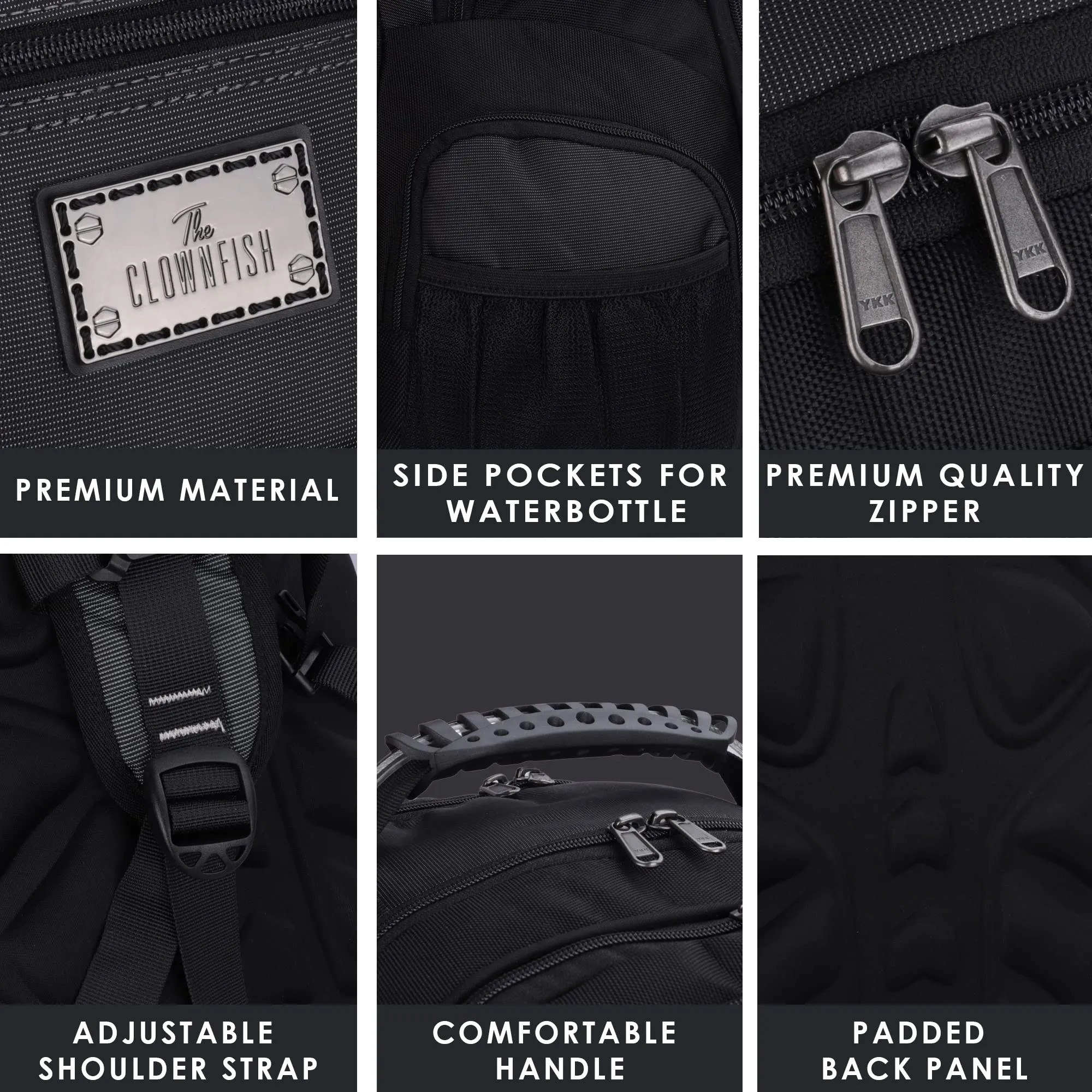 THE CLOWNFISH YESO USB Charging Unisex Large Capacity Multifunction Water Resistant Travel Business Laptop Backpack For 15.6 inch laptop (Town)