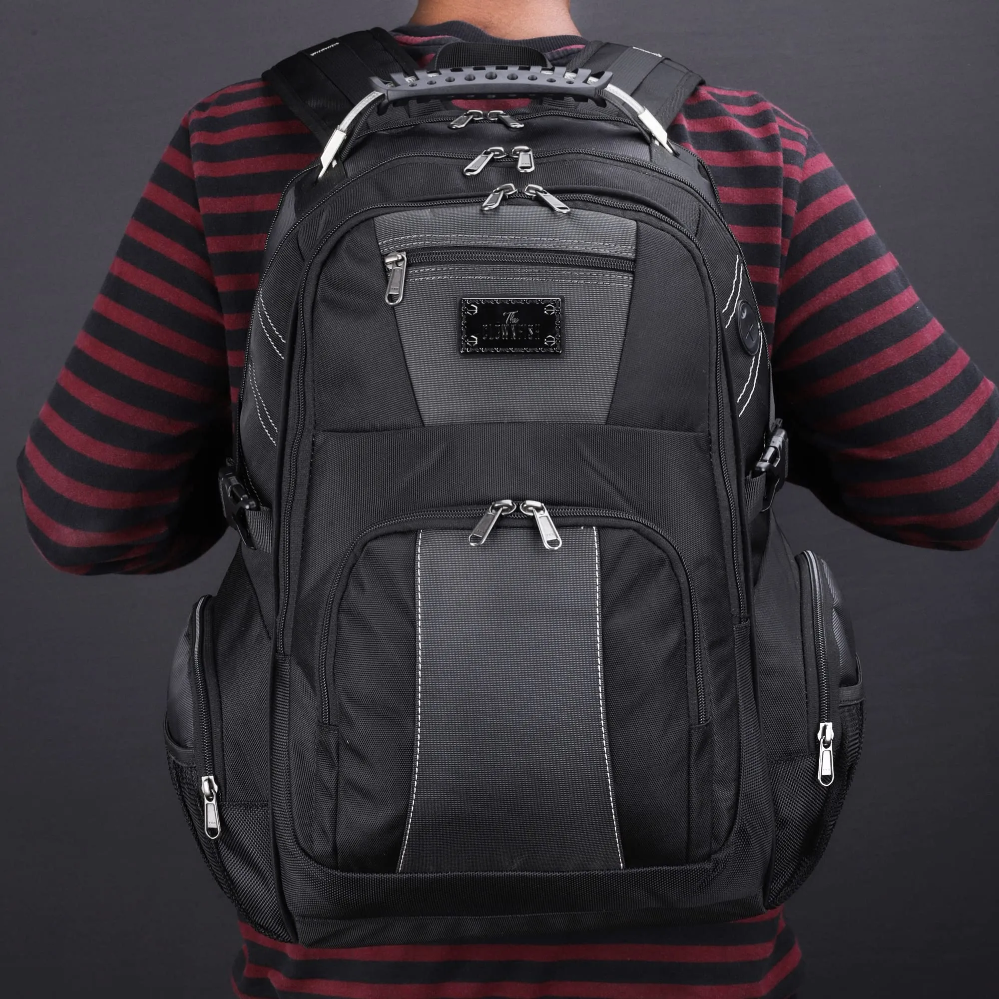 THE CLOWNFISH YESO USB Charging Unisex Large Capacity Multifunction Water Resistant Travel Business Laptop Backpack For 15.6 inch laptop (Town)