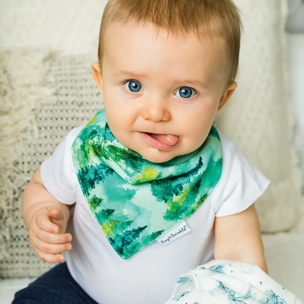 Tiny Twinkle 2-Pack Kaffle Bandana Bibs Set - Forest