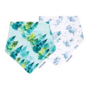 Tiny Twinkle 2-Pack Kaffle Bandana Bibs Set - Forest