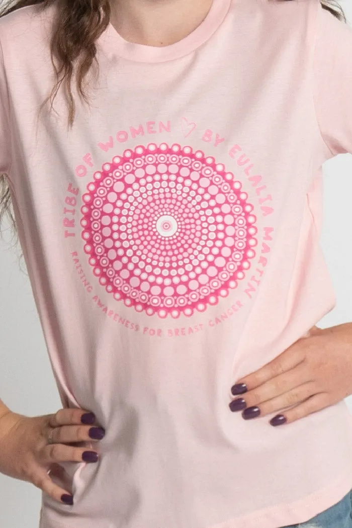 Tribe Of Women Circle Pink Cotton Crew Neck Kids T-Shirt