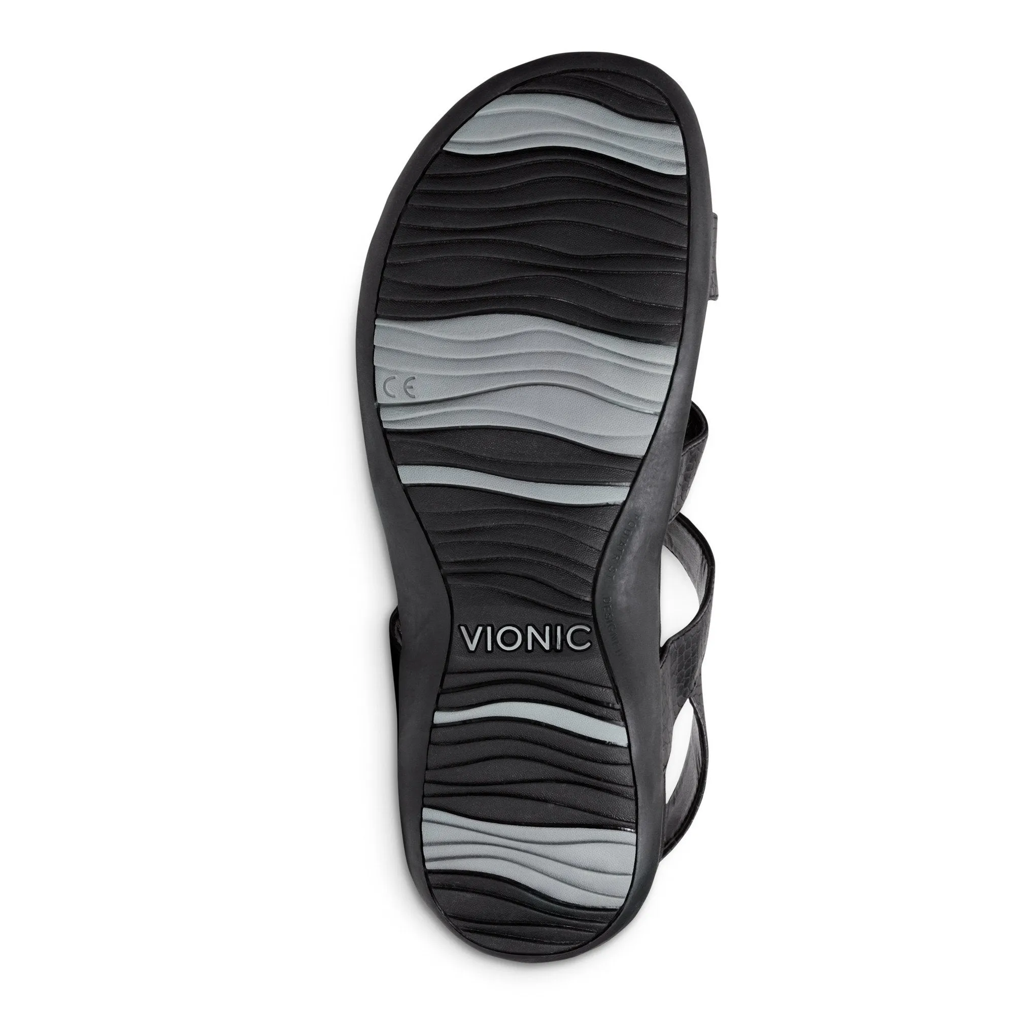 VIONIC AMBER SANDAL BLACK CROCODILE WIDE - FINAL SALE!