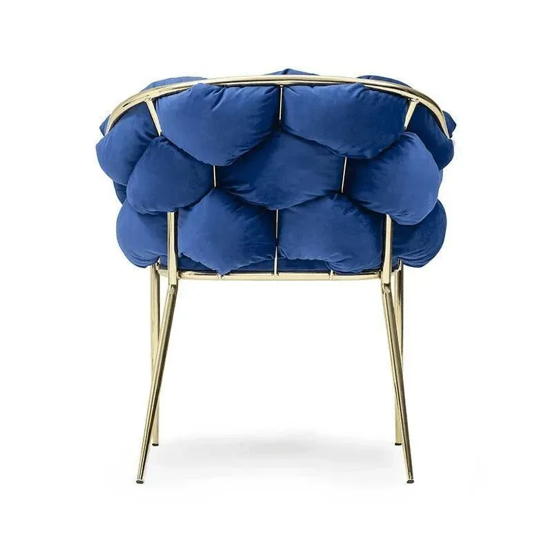 Wooden Twist Bubble Design Metallic Legs Soft Comfortable Holland Fabric Armrest Chair For Living Room