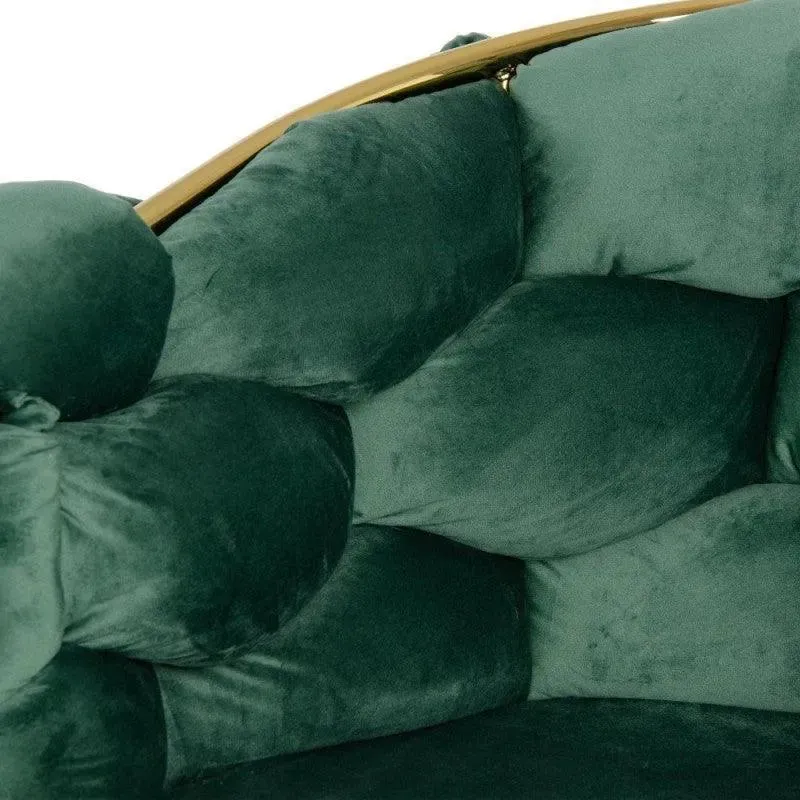 Wooden Twist Bubble Design Metallic Legs Soft Comfortable Holland Fabric Armrest Chair For Living Room