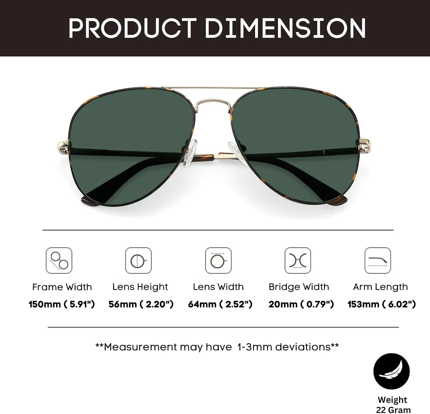 XXL Size Extra Large Classic Polarized Aviator Sunglasses 150MM for Big Wide Head Men Ultralight UV400 Glasses